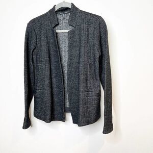 Eileen Fisher Wool Blend Jacket Gray Long Sleeve Collared Open Front Size XS
